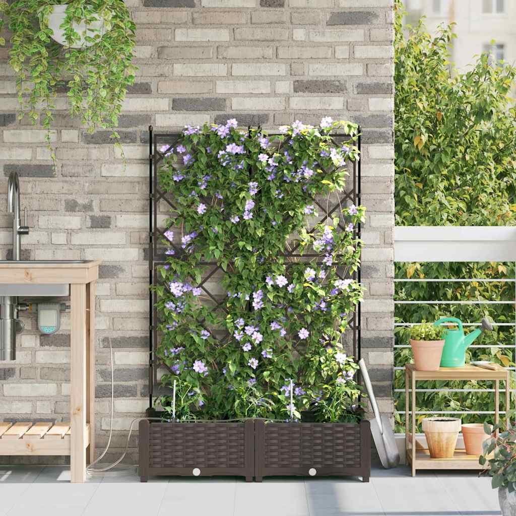 Vasi da giardino Marrone 80 x 40 x 126 cm Acciaio