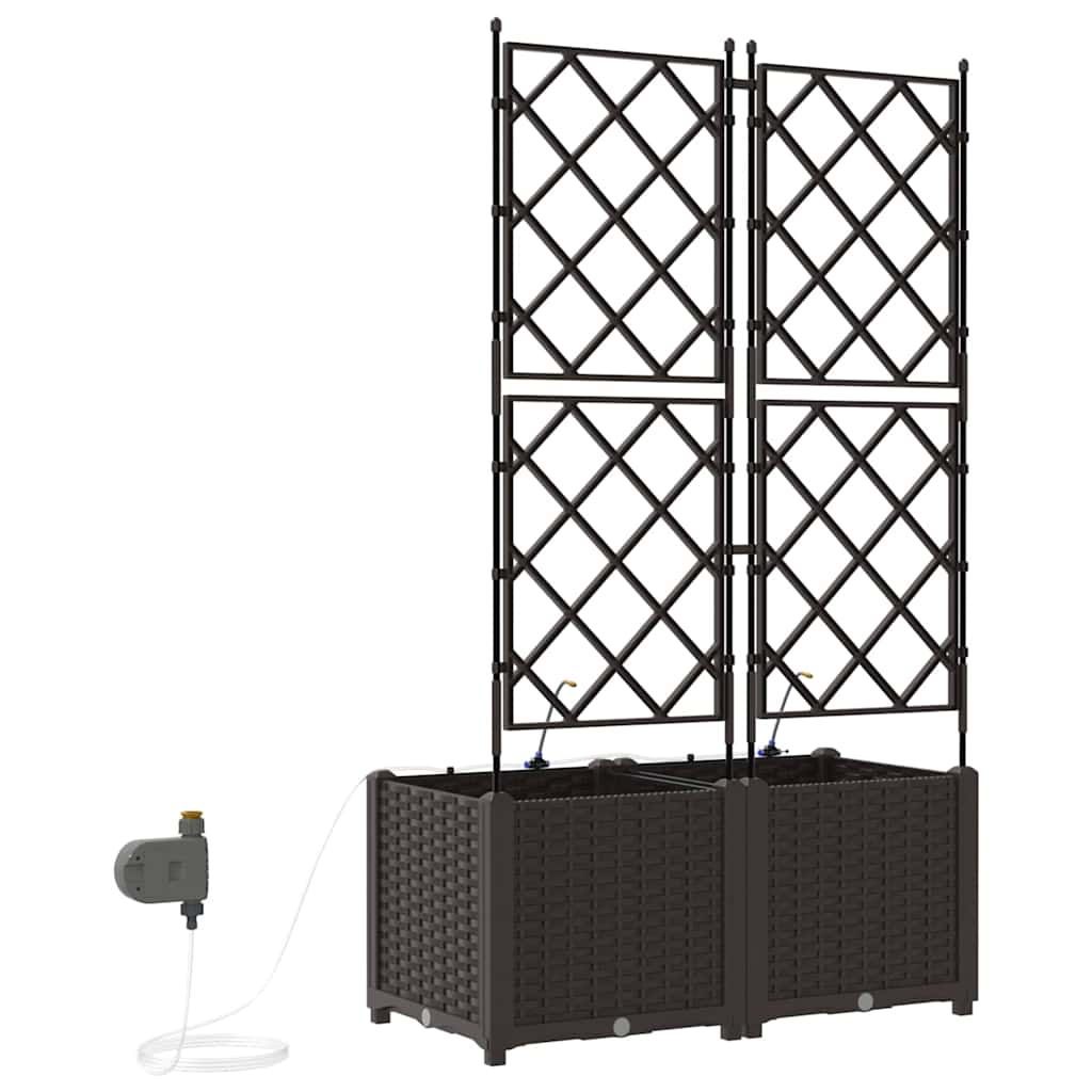 Vasi da giardino Marrone 80 x 40 x 142 cm Acciaio