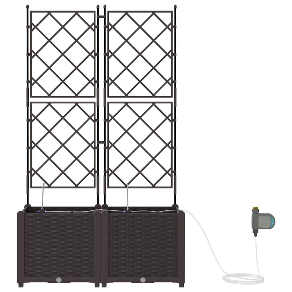 Vasi da giardino Marrone 80 x 40 x 142 cm Acciaio