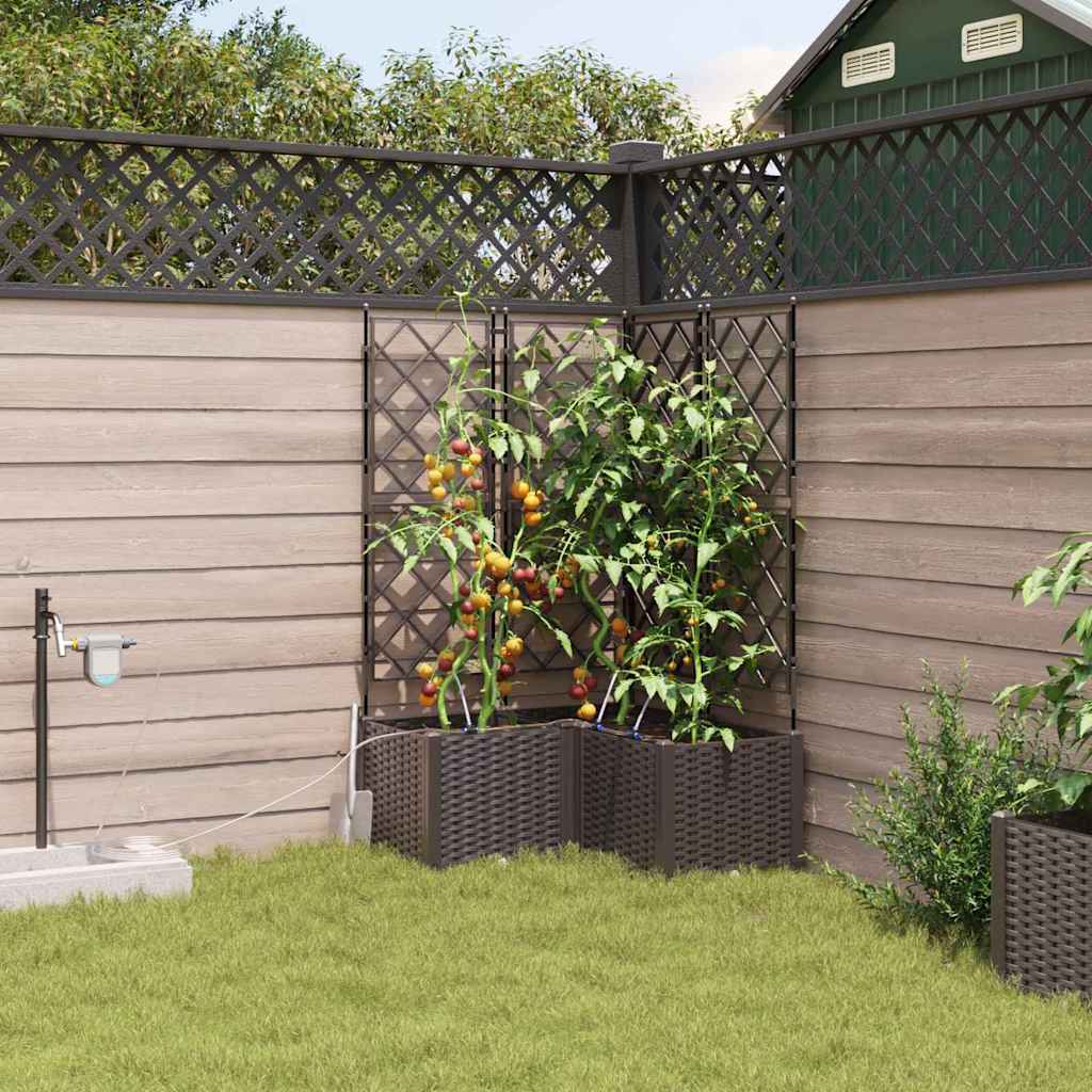 Vasi da giardino Marrone 80 x 80 x 142 cm Acciaio