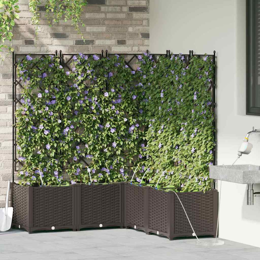 Vasi da giardino Marrone 120 x 120 x 142 cm Acciaio