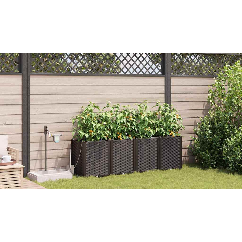 Vasi da giardino Marrone 160 x 40 x 52 cm Acciaio