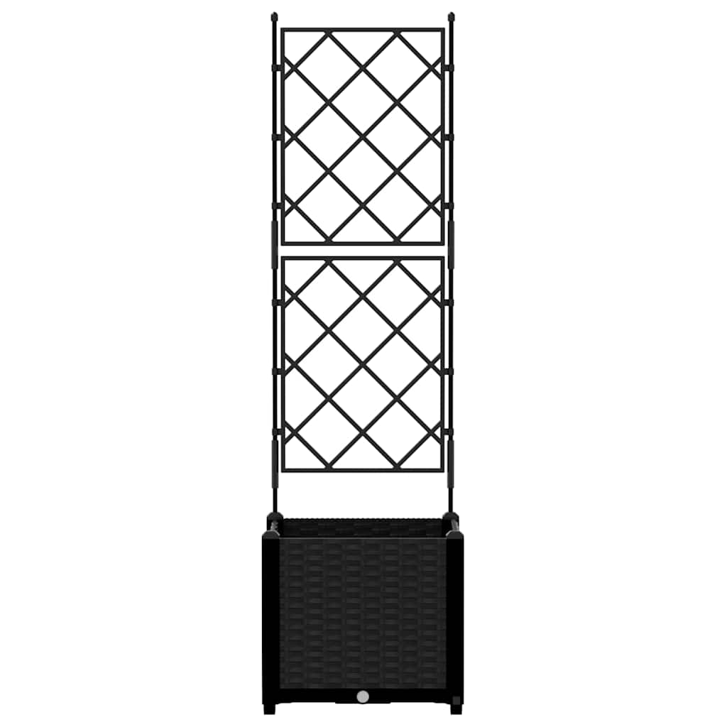Vaso da Giardino con Trellis Nero 40 x 40 x 143 cm PP
