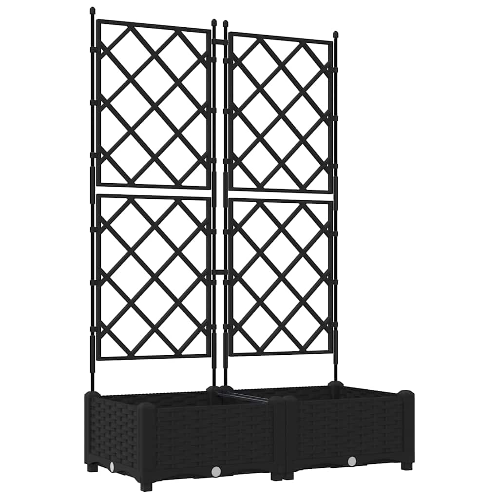 Vaso da Giardino con Trellis Nero 80 x 40 x 125.5 cm PP