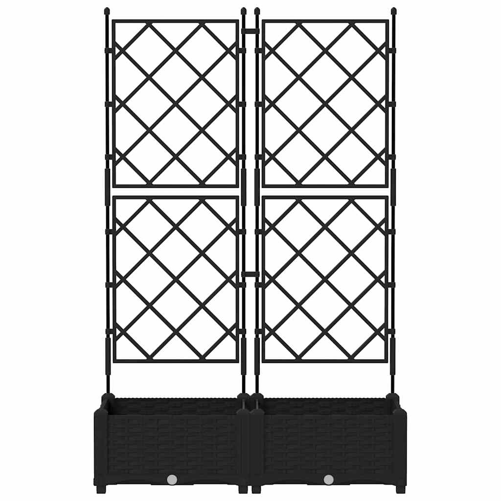 Vaso da Giardino con Trellis Nero 80 x 40 x 125.5 cm PP