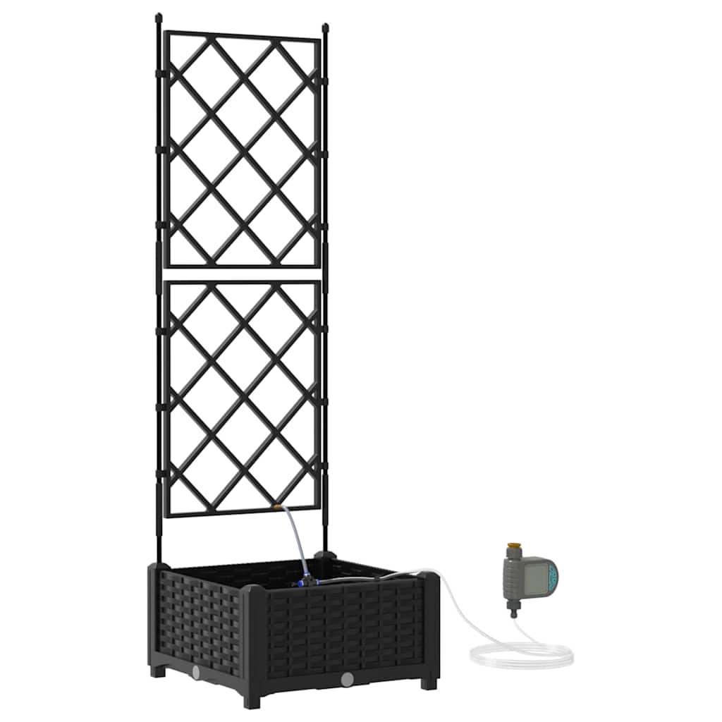 Vasi da giardino Nero 40 x 40 x 126 cm Acciaio