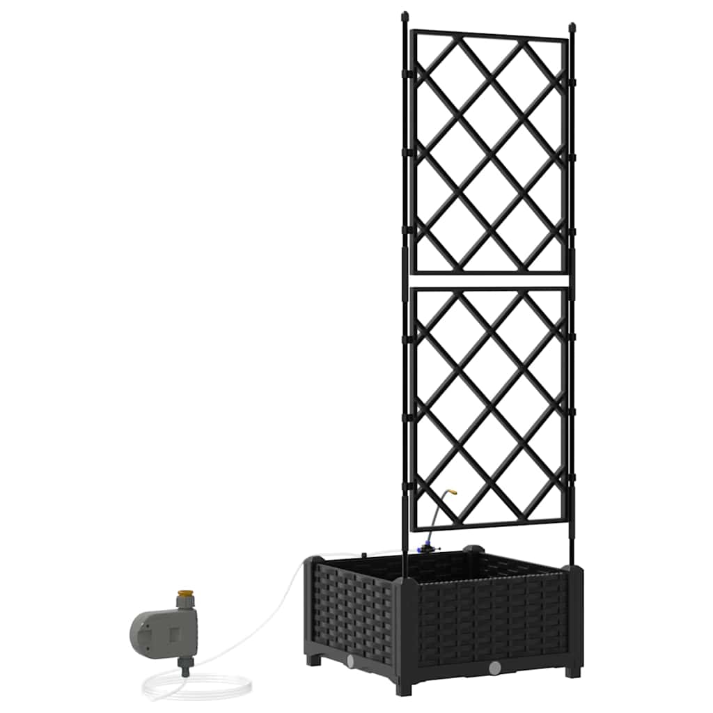 Vasi da giardino Nero 40 x 40 x 126 cm Acciaio