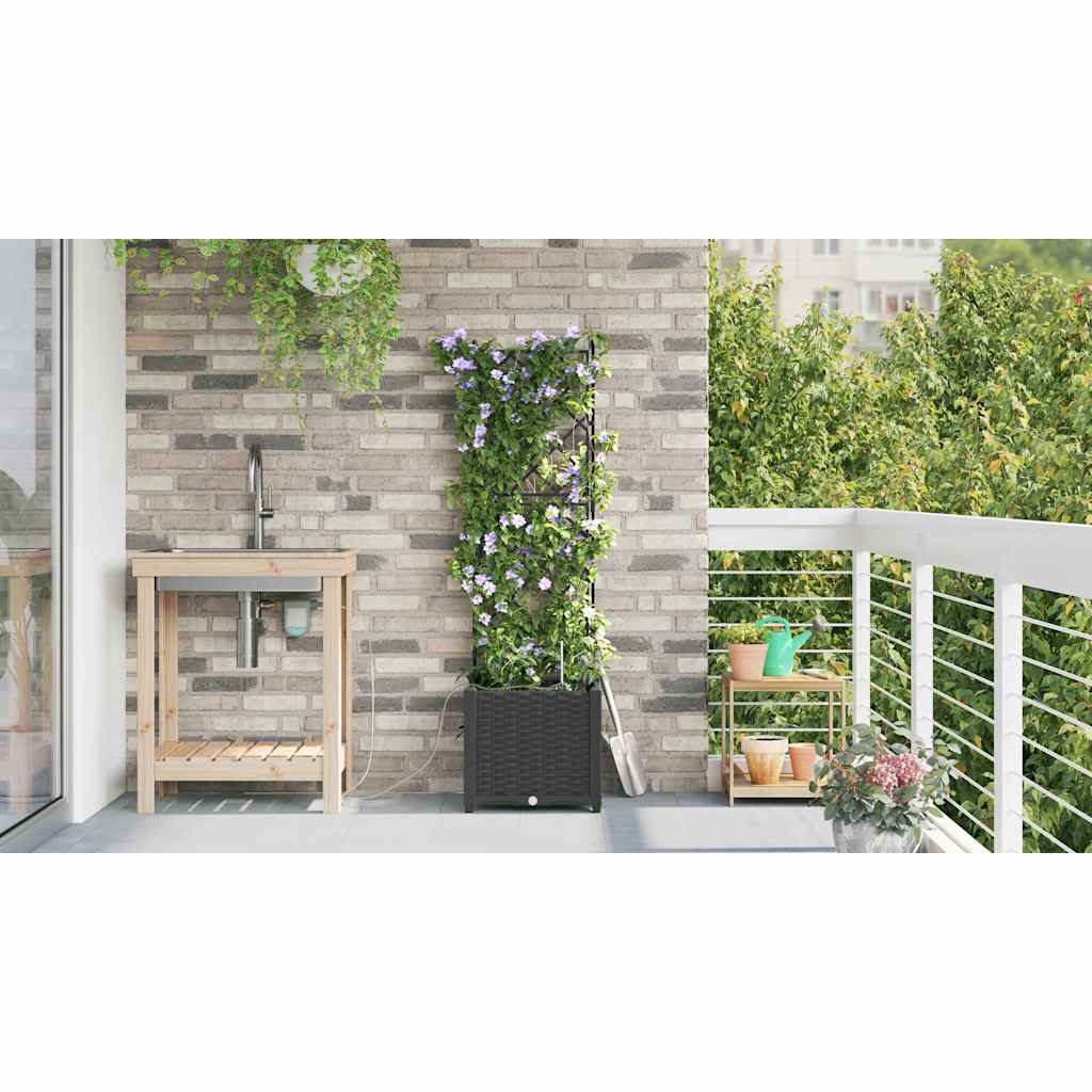 Vasi da giardino Nero 40 x 40 x 142 cm Acciaio