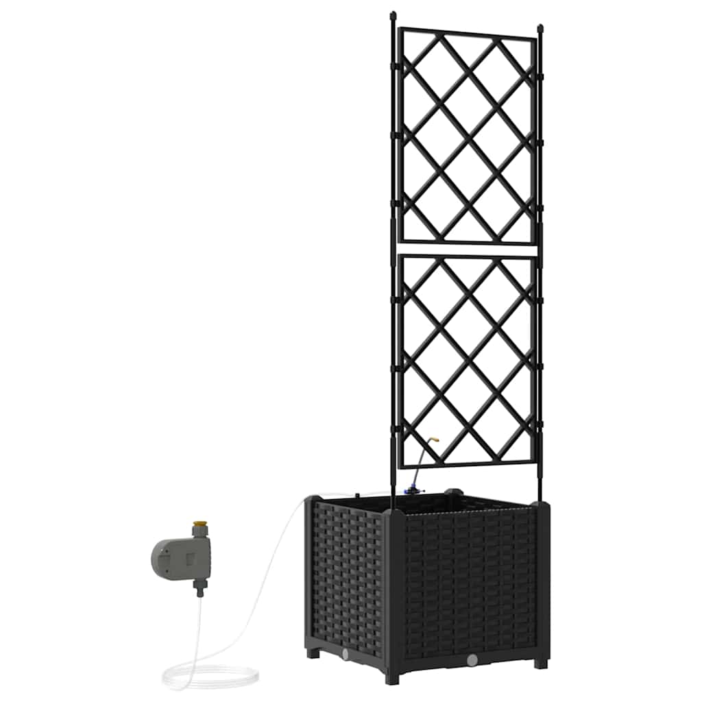 Vasi da giardino Nero 40 x 40 x 142 cm Acciaio