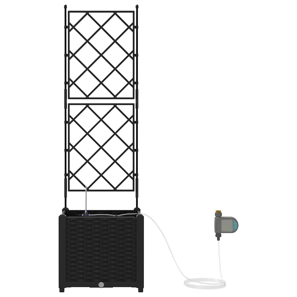 Vasi da giardino Nero 40 x 40 x 142 cm Acciaio