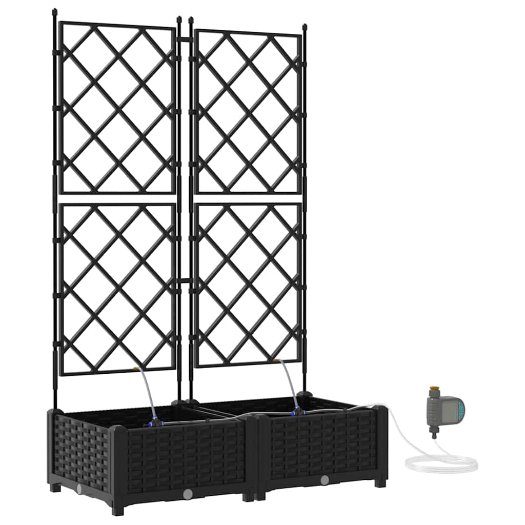 Vasi da giardino Nero 80 x 40 x 126 cm Acciaio