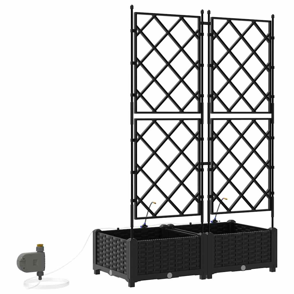 Vasi da giardino Nero 80 x 40 x 126 cm Acciaio