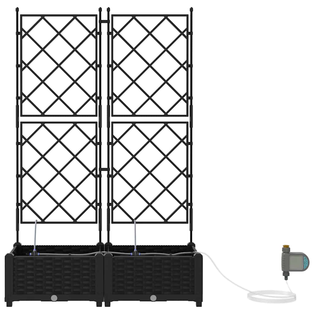 Vasi da giardino Nero 80 x 40 x 126 cm Acciaio