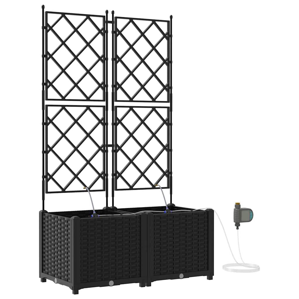 Vasi da giardino Nero 80 x 40 x 142 cm Acciaio