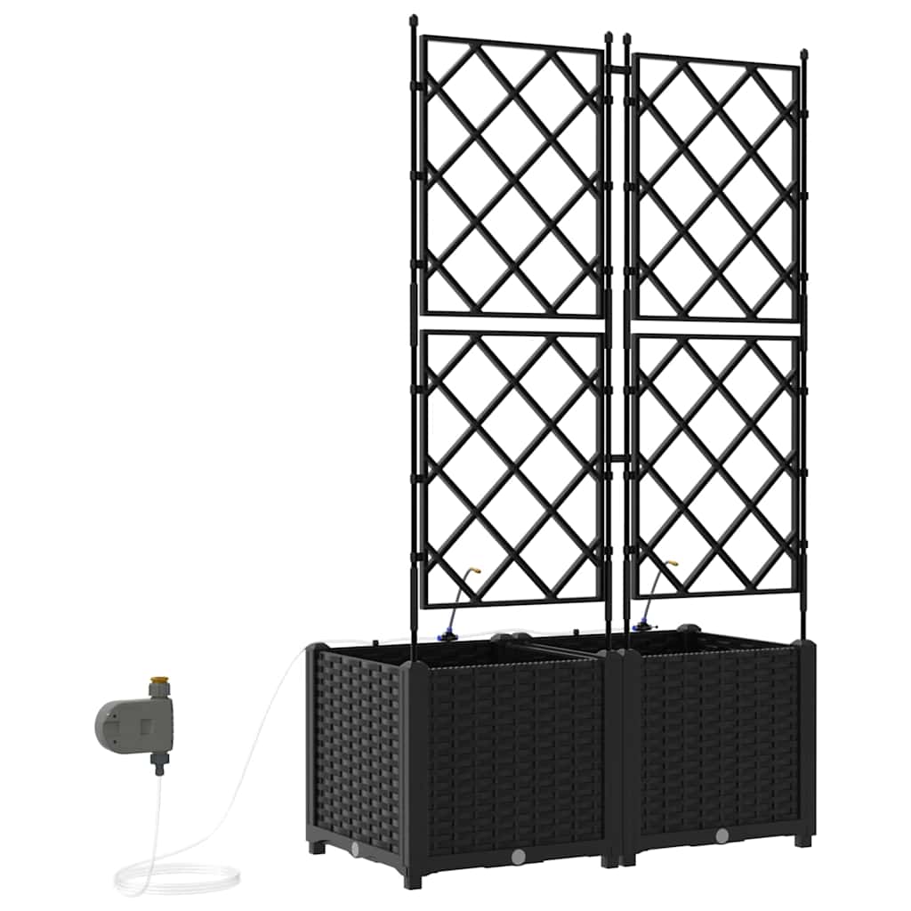 Vasi da giardino Nero 80 x 40 x 142 cm Acciaio