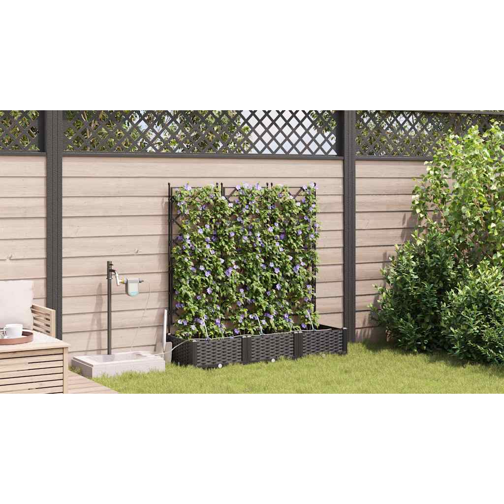 Vasi da giardino Nero 120 x 40 x 126 cm Acciaio