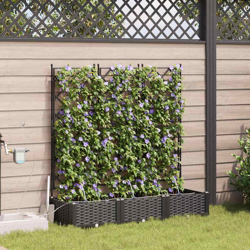 Vasi da giardino Nero 120 x 40 x 126 cm Acciaio
