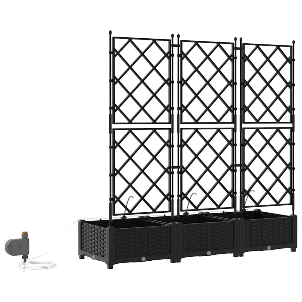Vasi da giardino Nero 120 x 40 x 126 cm Acciaio