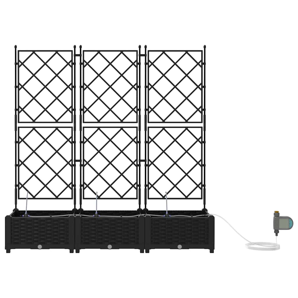 Vasi da giardino Nero 120 x 40 x 126 cm Acciaio