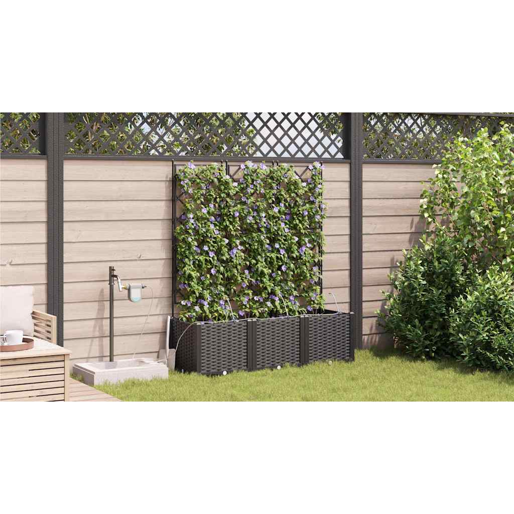 Vasi da giardino Nero 120 x 40 x 142 cm Acciaio