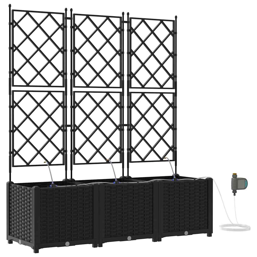 Vasi da giardino Nero 120 x 40 x 142 cm Acciaio