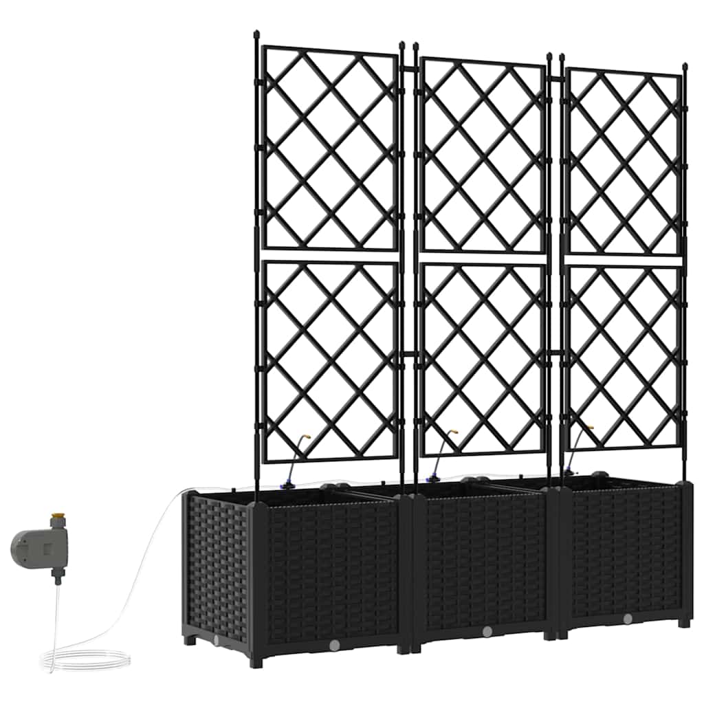 Vasi da giardino Nero 120 x 40 x 142 cm Acciaio