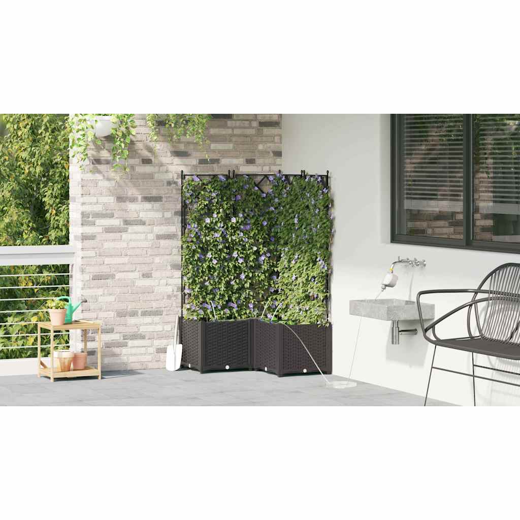Vasi da giardino Nero 80 x 80 x 142 cm Acciaio