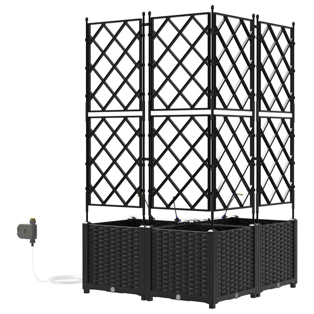 Vasi da giardino Nero 80 x 80 x 142 cm Acciaio