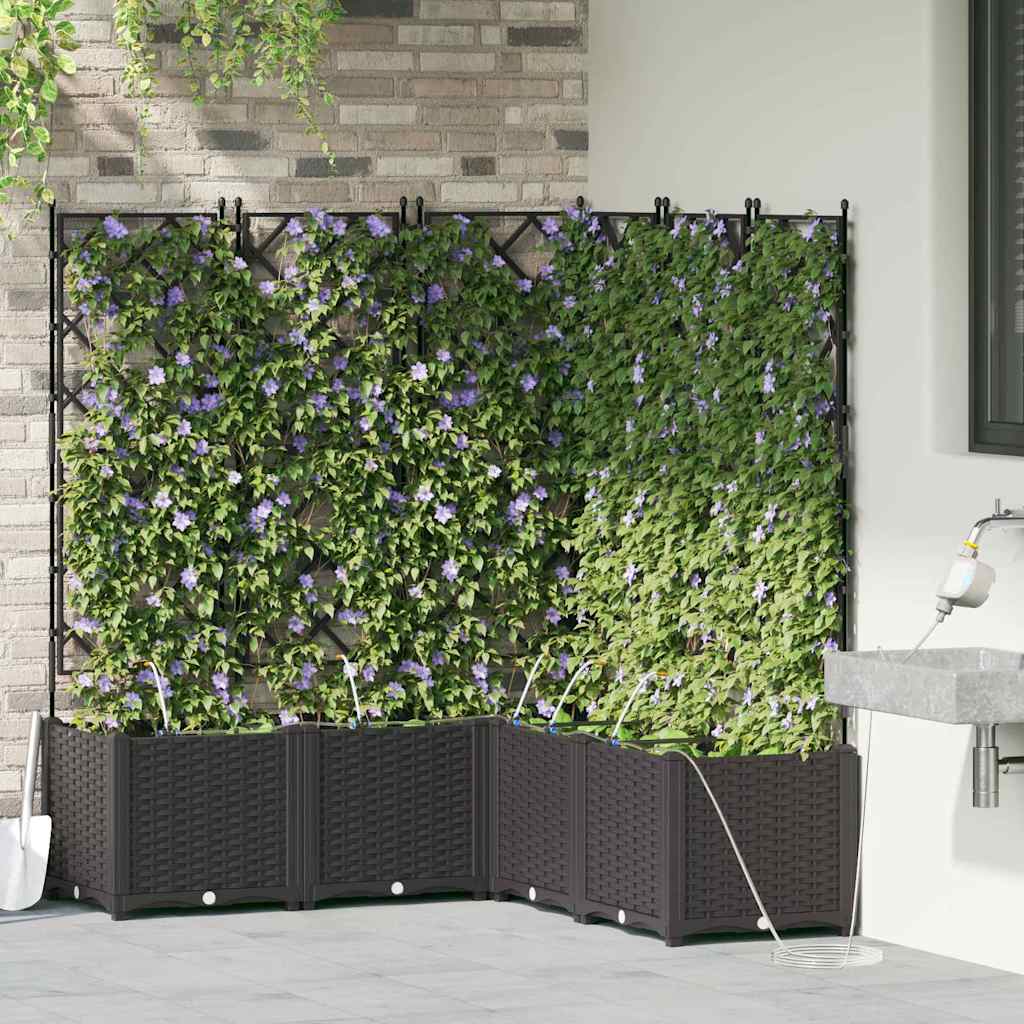 Vasi da giardino Nero 120 x 120 x 142 cm Acciaio