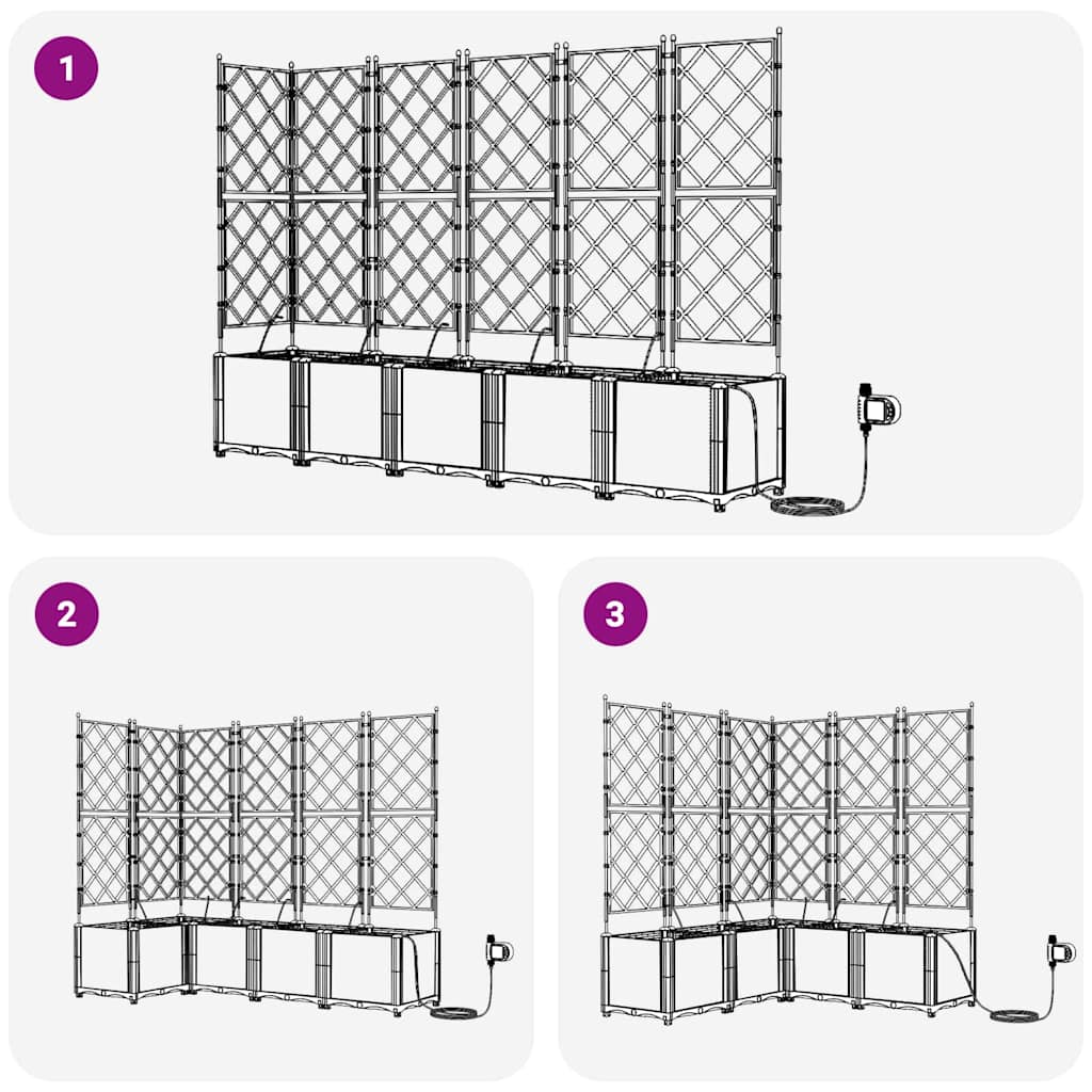 Vasi da giardino Nero 120 x 120 x 142 cm Acciaio