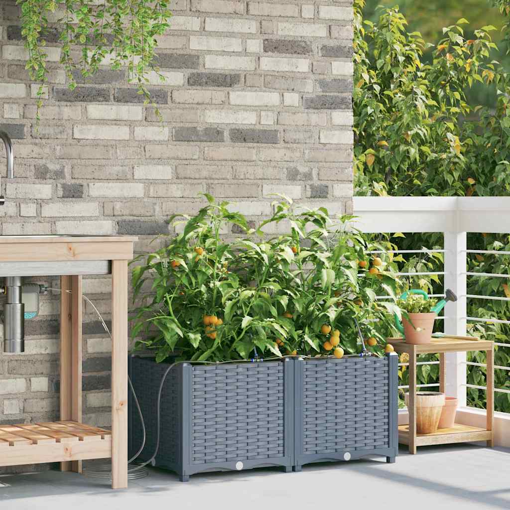 Vasi da giardino Grigio chiaro 80 x 40 x 37.5 cm Acciaio