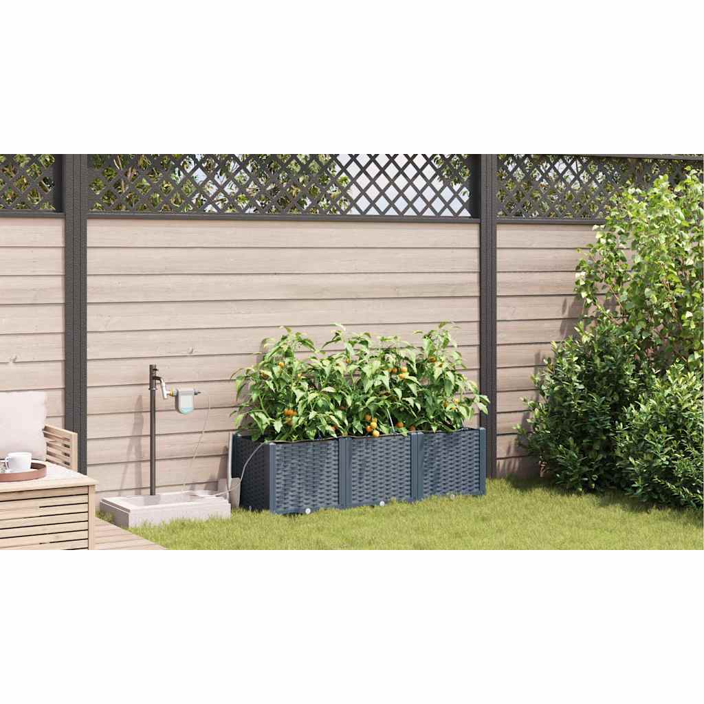 Vasi da giardino Grigio chiaro 120 x 40 x 37.5 cm Acciaio