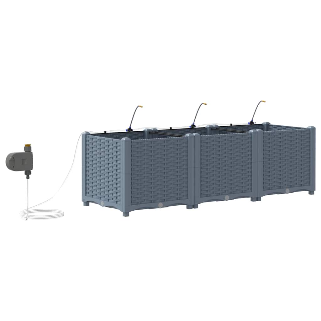Vasi da giardino Grigio chiaro 120 x 40 x 37.5 cm Acciaio