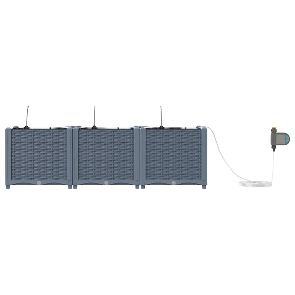 Vasi da giardino Grigio chiaro 120 x 40 x 37.5 cm Acciaio