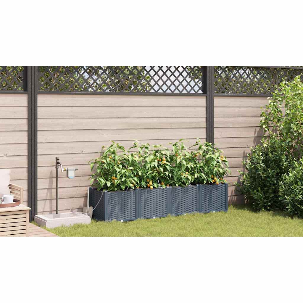 Vasi da giardino Grigio chiaro 160 x 40 x 37.5 cm Acciaio
