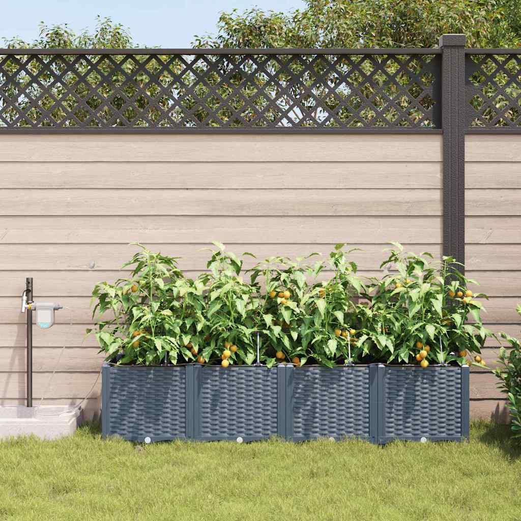 Vasi da giardino Grigio chiaro 160 x 40 x 37.5 cm Acciaio