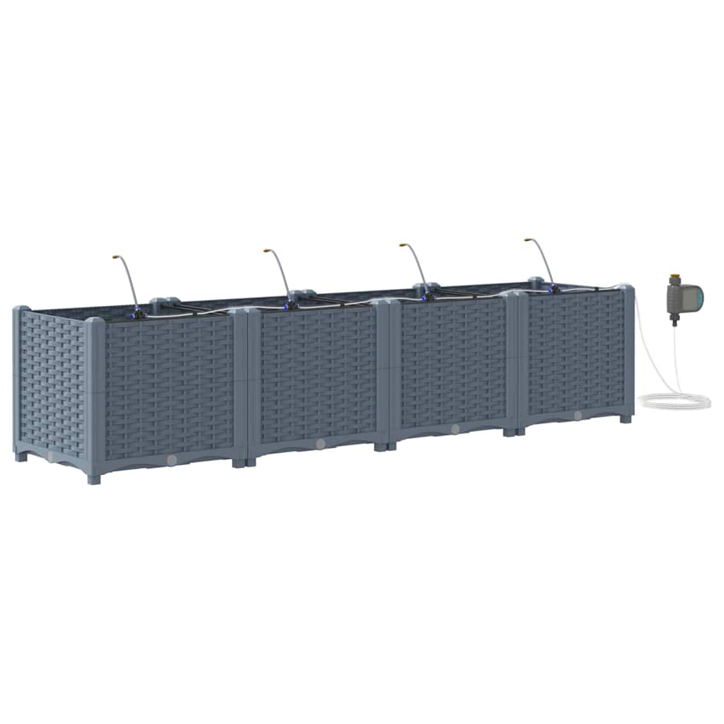 Vasi da giardino Grigio chiaro 160 x 40 x 37.5 cm Acciaio