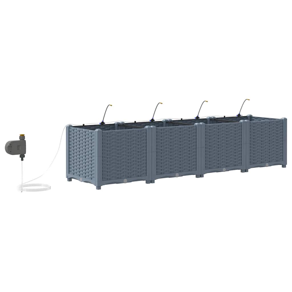 Vasi da giardino Grigio chiaro 160 x 40 x 37.5 cm Acciaio