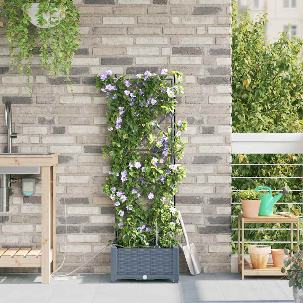 Vasi da giardino Grigio chiaro 40 x 40 x 126 cm Acciaio