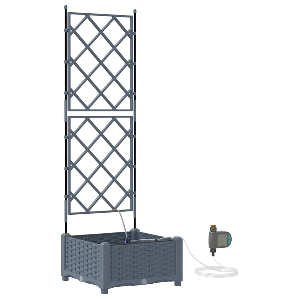 Vasi da giardino Grigio chiaro 40 x 40 x 126 cm Acciaio
