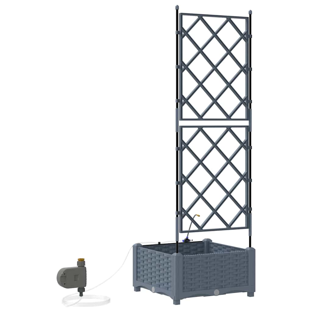 Vasi da giardino Grigio chiaro 40 x 40 x 126 cm Acciaio