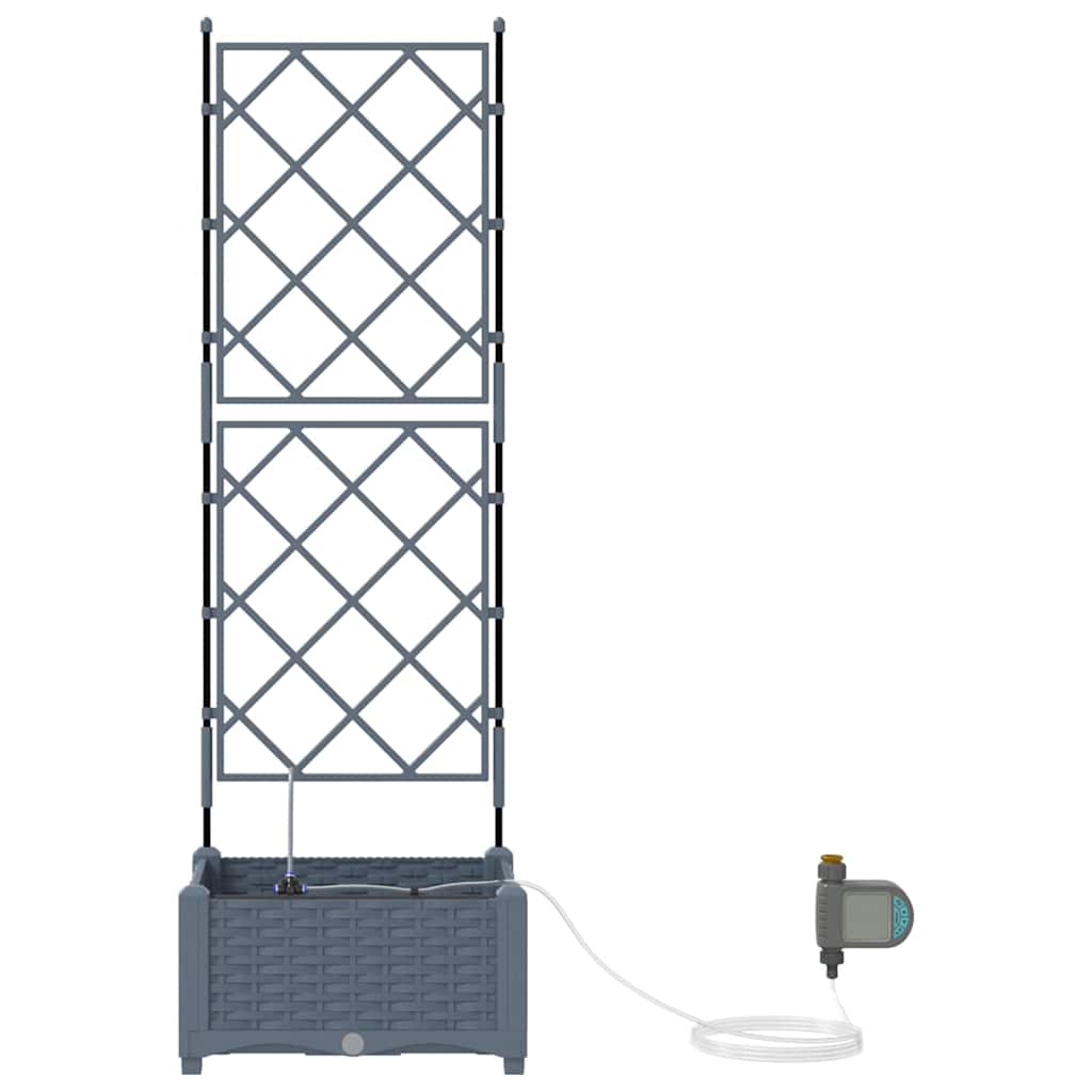 Vasi da giardino Grigio chiaro 40 x 40 x 126 cm Acciaio