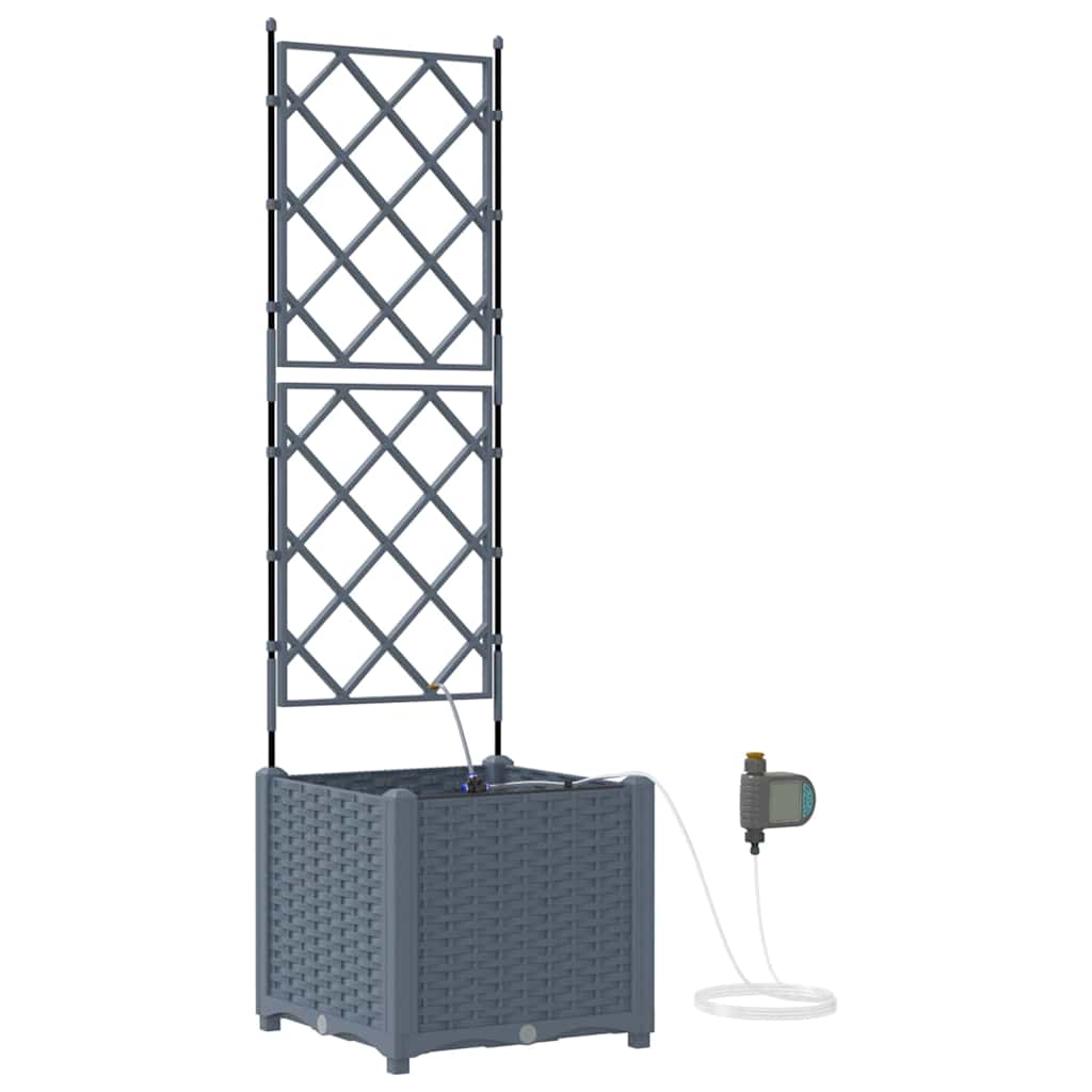 Vasi da giardino Grigio chiaro 40 x 40 x 142 cm Acciaio