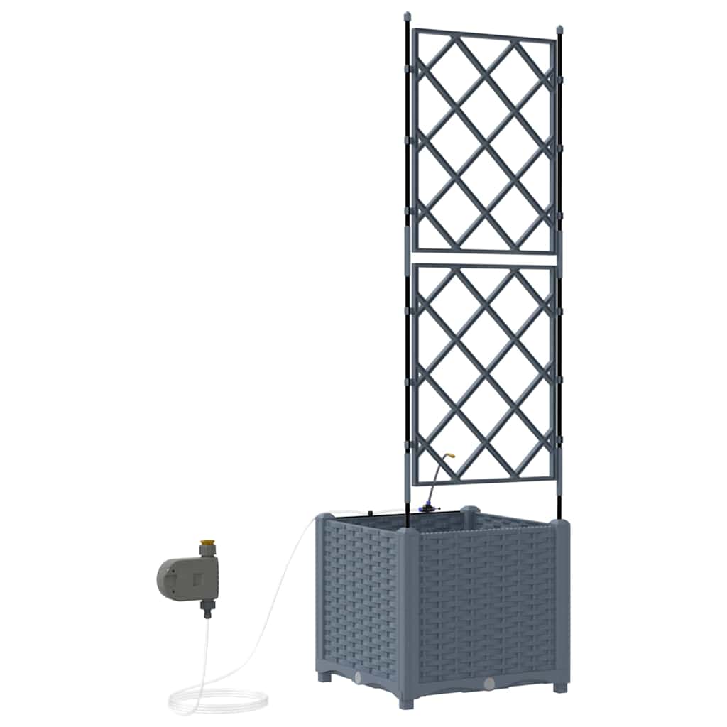 Vasi da giardino Grigio chiaro 40 x 40 x 142 cm Acciaio