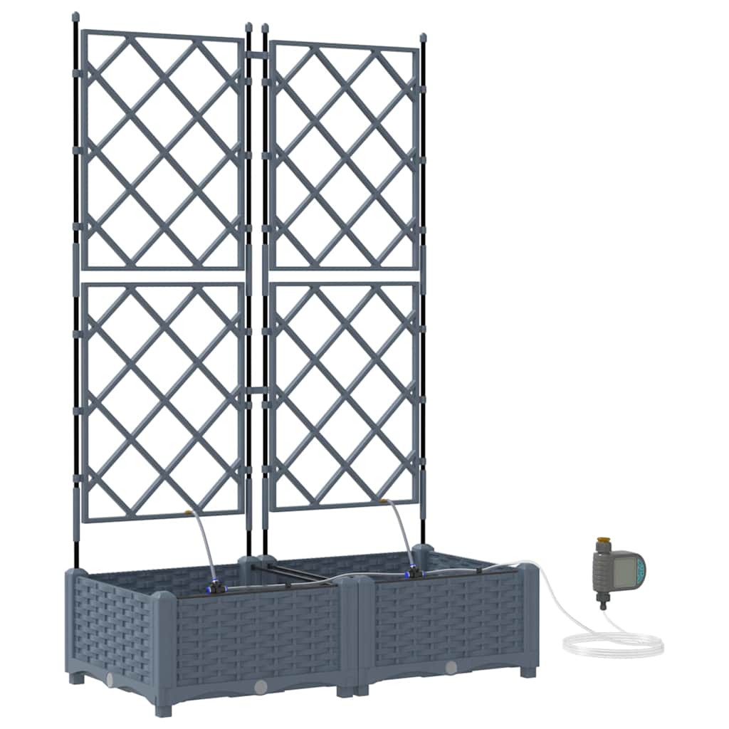 Vasi da giardino Grigio chiaro 80 x 40 x 126 cm Acciaio