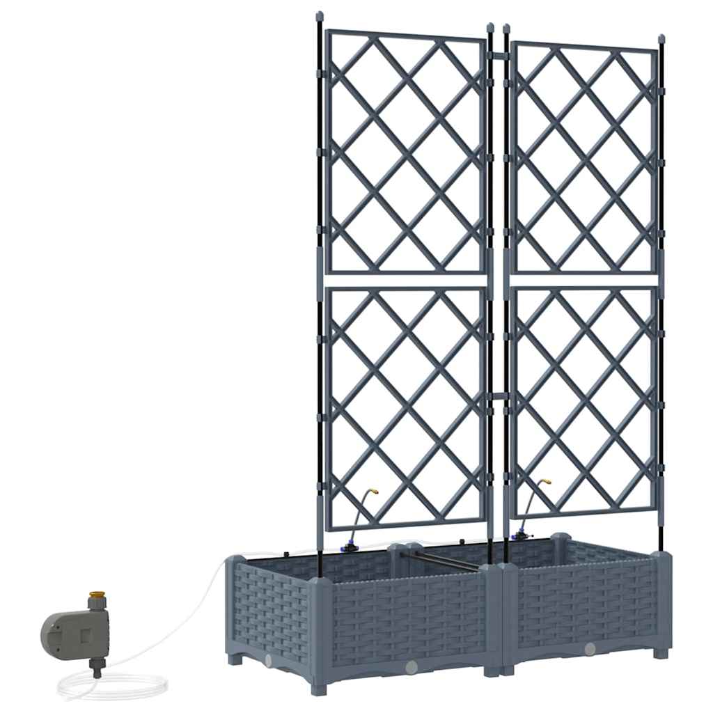 Vasi da giardino Grigio chiaro 80 x 40 x 126 cm Acciaio