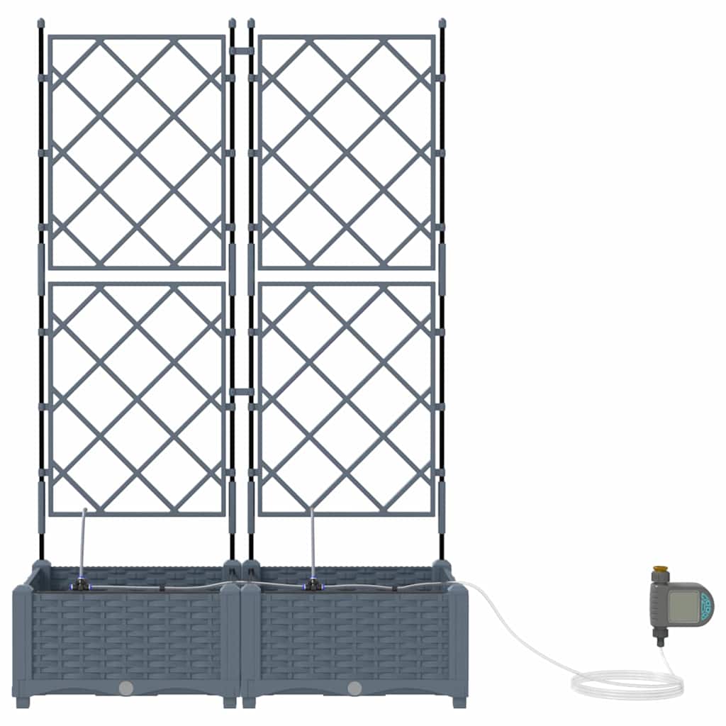 Vasi da giardino Grigio chiaro 80 x 40 x 126 cm Acciaio