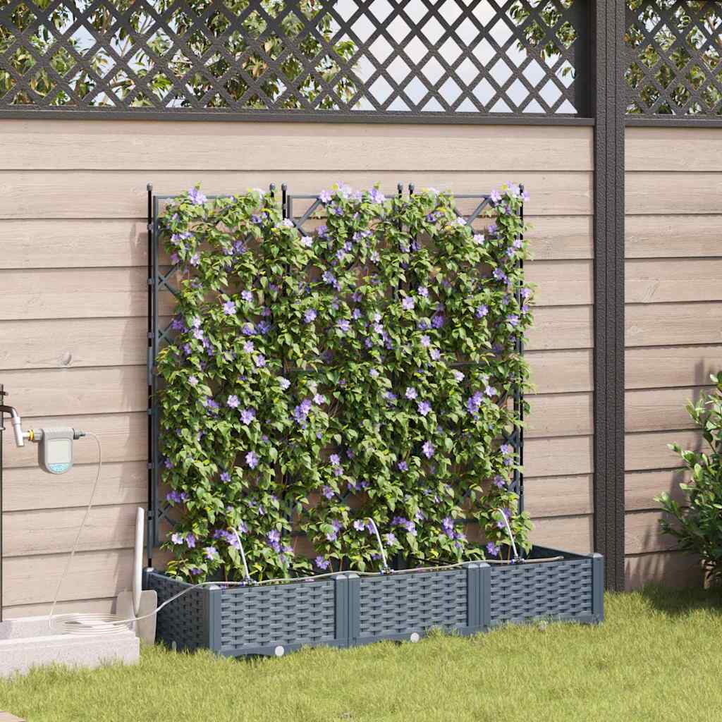 Vasi da giardino Grigio chiaro 120 x 40 x 126 cm Acciaio