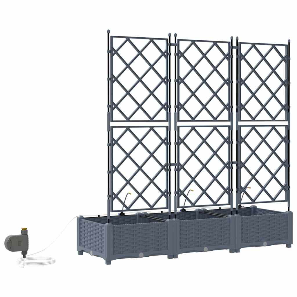Vasi da giardino Grigio chiaro 120 x 40 x 126 cm Acciaio