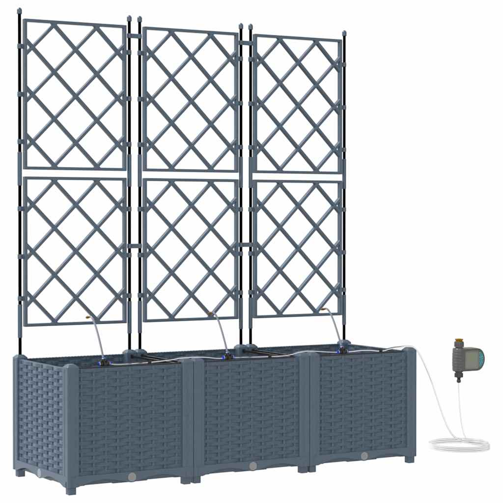 Vasi da giardino Grigio chiaro 120 x 40 x 142 cm Acciaio